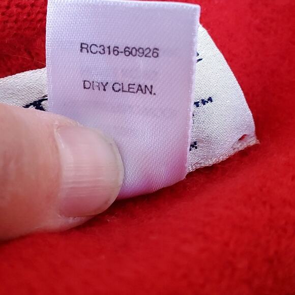 Vintage Pendleton Red Gray Wide Stripe Merino Wool Sweater Whipstitch V-neck M - Picture 13 of 13